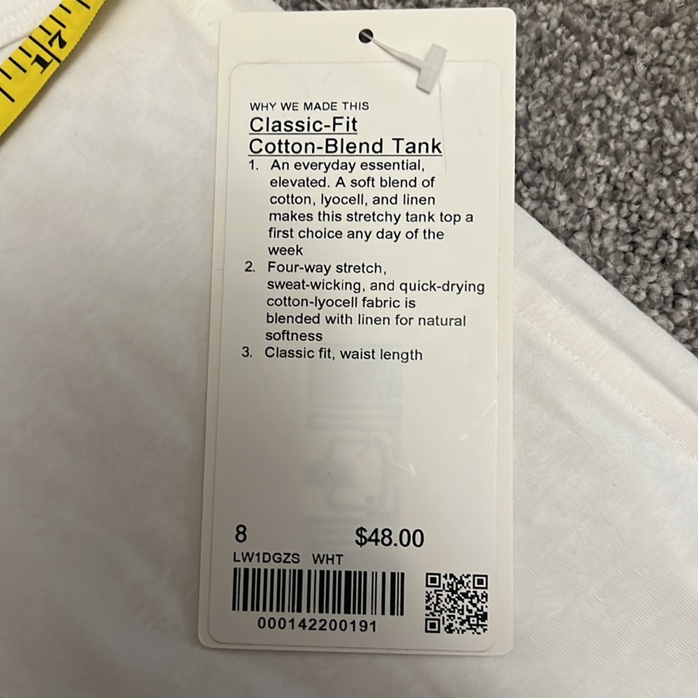 Lululemon classic fit cotton blend tank NWTs - Picture 4 of 5